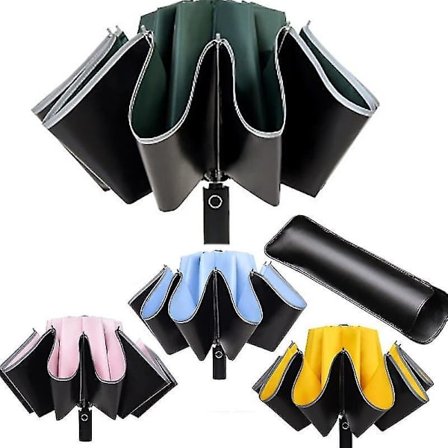 Inverted Umbrella Windproof Anti-uv Automatic Folding Umbrella Night Reflective Strip Auto Reverse Umbrella