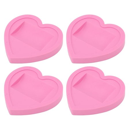 4 kpl pyöräkuppia, universaali, vaaleanpunainen sydänkuvio, kumia, matala melu, suojaavat huonekalupalat