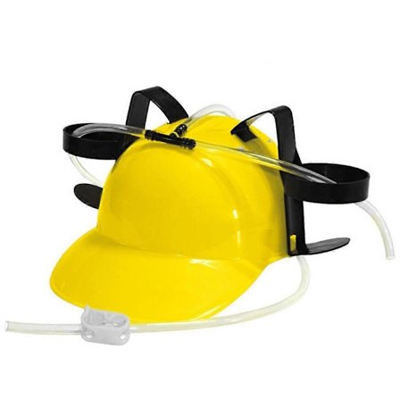 Ølhatt for utendørs bruk med sugerør, drikkehjelm i plast, trendy øl-drikkehatt