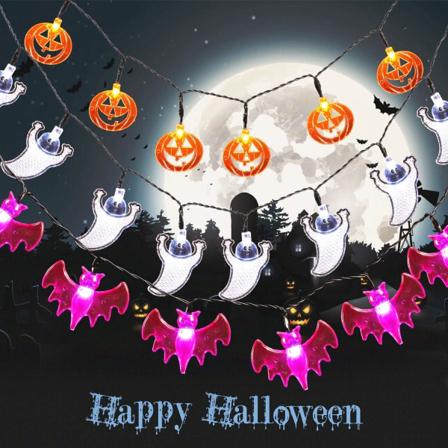 Halloweenin koristeelliset valosarjat, 3 kappaletta 20 LED-kurpitsaa