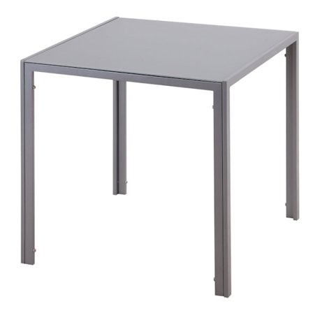 Rootz Spisebord - Køkkenbord - Glasbord - Firkantet bord - Glasplade - Kompakt design - Grå - 75L x 75W x 75H cm