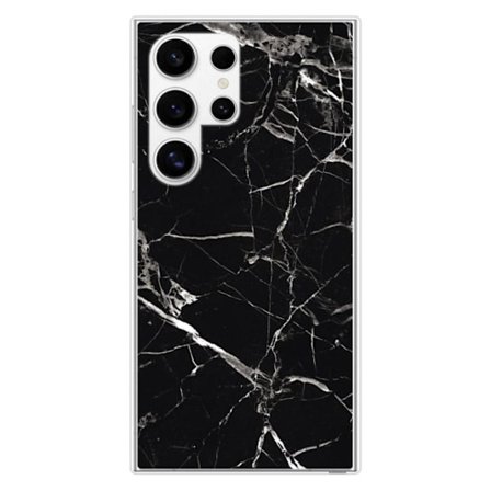 Silikonskal - Kompatibel med Samsung Galaxy S24 Ultra - svart marmor design