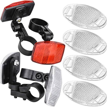 8-delt sæt af cykelreflekser, reflekser med anti-fald funktion med styrbeslag foran og sadelpindsbeslag ved [BR]