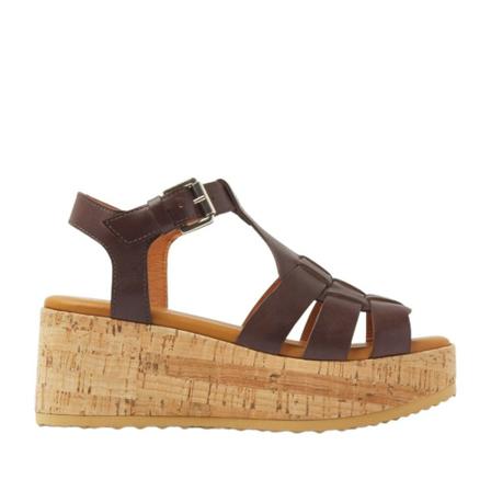 Via Vai Wedges Brun, Dame Sandaler med kilehæl, Størrelse: 40 EU