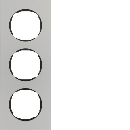 Hager 10132674 Dekkramme for boks Berker R.8, aluminium 3 rom, Strømbrytere & vegguttak