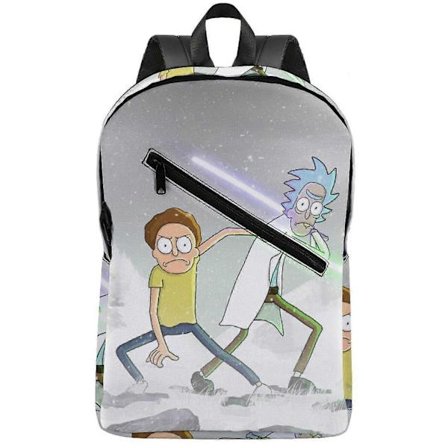 a11694 Rick and Morty Kausi Ergonominen Reppu, suunniteltu säädettävillä hihnoilla ja pehmeällä pehmusteella ulkoiluun m11694