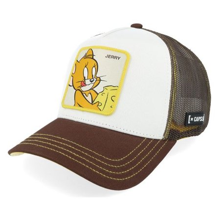 Capslab - Brun trucker Keps - Tom & Jerry Jerry Yellow/White/Brown A-Frame Trucker @ Hatstore