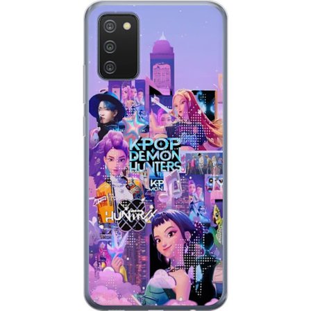 Kompatibel Mobilcover til Samsung Samsung Galaxy A02s KPop Demon Hunters fødselsdag tema med neon Glad fødselsdag og karakterer i festlig energi og