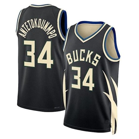 Milwaukee Bucks Antetokounmpo No.34 Basketball Jersey T-Shirt S