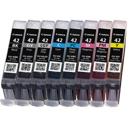 Canon CLI-42 BK/GY/LG/C/M/Y/PC/PM Multipack - 8-pack - fargestoffbasert svart, fargestoffbasert cyan, fargestoffbasert magenta, fargestoffbasert gul,