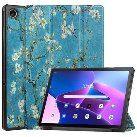 Lenovo Tab M10 Plus (Gen 3) läderfodral med trefaldigt mönster - Aprikosblomma