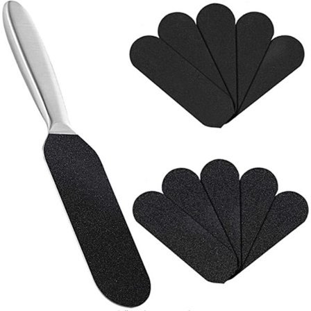 Fotfil, Callus Remover, Pedikyrverktyg, med 10st sandpapper