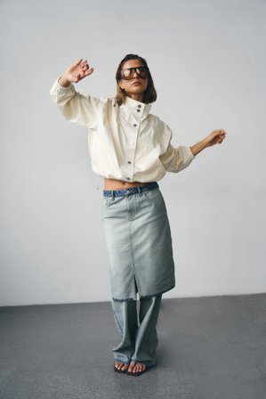 Laura Wittek x NA-KD Mid-Waist-Reverse-Jeansrock - Jeansröcke - Blau - EU 36