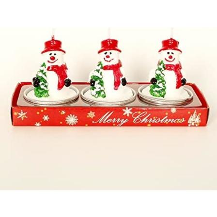 Julstjärneset, Färgglada Tomte Snögubbe Tallkottar Dekorativa Ljus, Julafton Fest Dekoration Paraffinljus för Barn (Flerfärgad) b