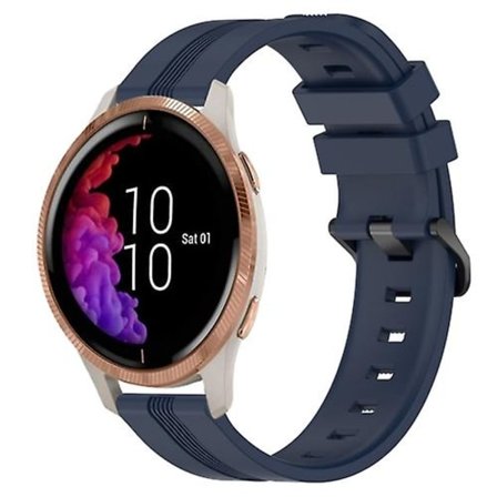 Til Garmin Venu 20 mm konkav stribet Slicone urbånd