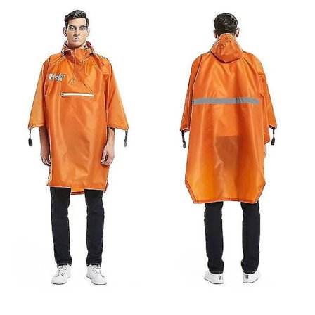 Regnfrakk for menn og kvinner, sykkelregnfrakk, vanntett poncho med refleksstripe