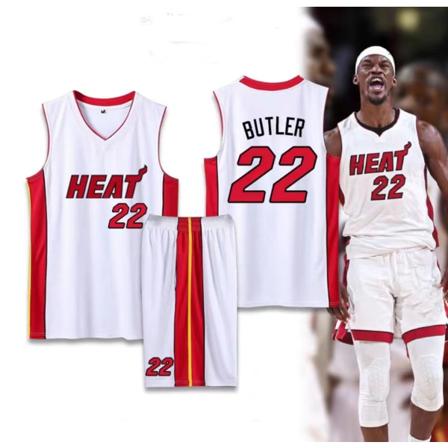 Basketballtrøjer Sportstøj Jimmy Butler Miami Heat nr. 22 Basketballtrøjer Voksne børn Classic White children20(105-120cm)