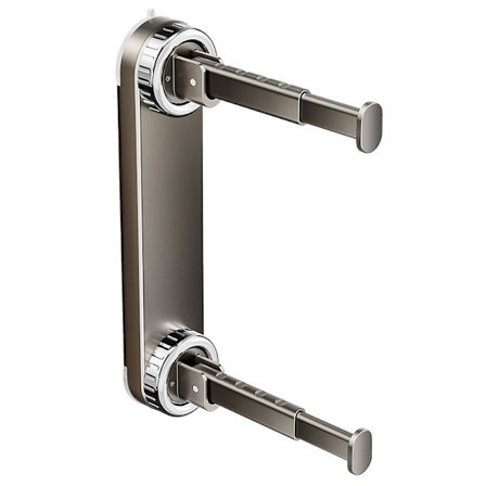 Seinään Asennettava Pyykinkuivausteline - Aseharmaa Kaksinkertainen Sisäänvedettävä Tanko (23cm) - Ei Vaadi Porausta