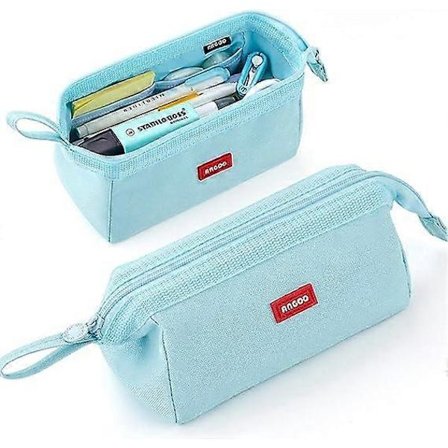 Penalhus Stor Kapacitet Penalhus Penpose til Skole Teenagerpige Dreng Mænd Kvinder - Blå