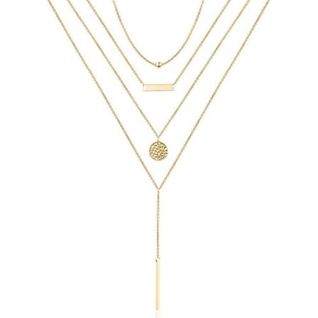 Hieno monikerroksinen choker-kaulakoru, käsintehty kullattu riipus