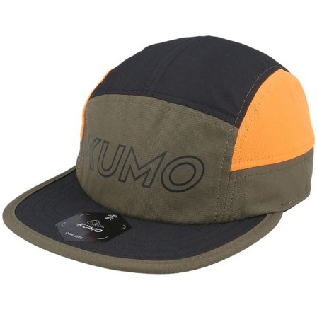 Kumo - Grön 5panel Keps - Big Print Logo Cloudfit Olive/Black/Orange 5-panel @ Hatstore