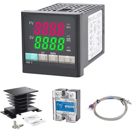 2025 Seneste Model PID Temperaturregulator Kit, Spænding AC 100~240V Leveres med SSR 40DA Solid State Relæ, K Type Termoelement Sensor