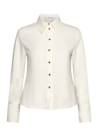 Shirt With Jewel Buttons White Mango