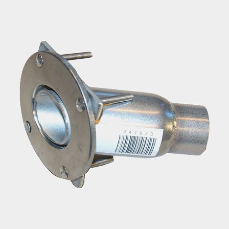 Pasacascos para gases de escape para calentador diésel Webasto, acodado, Ø22 mm, acero inoxidable, plata