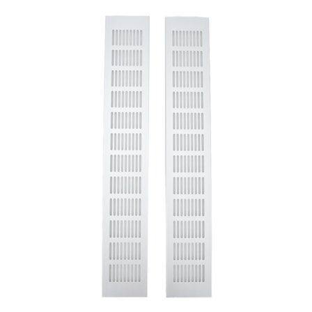 2 st luftventilationsgaller i aluminiumlegering, rektangulär ventilationsgaller för skåp, skoskåp, garderob, 80 x 500 mm