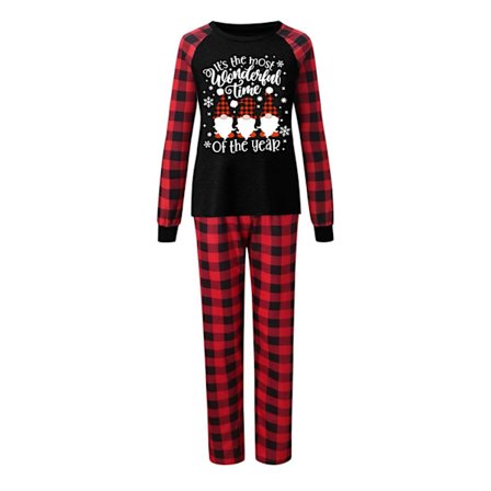 Familie Julepyjamas Matchende Sæt Jul Lange Ærmer Nattøj Ferie Familie Loungewear Sæt