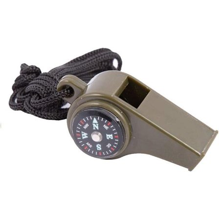 Taktisk Hær 3 i 1 Fløjte Kompas Termometer Nød Overlevelse Camping Vandring