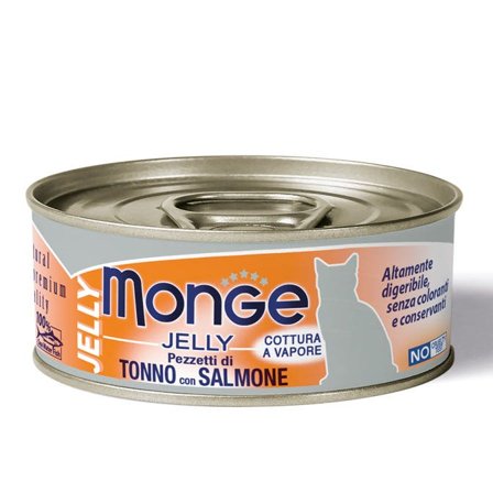Monge Jelly Tonno Bonito Con Salmone Cibo Umido Per Gatti Adulti