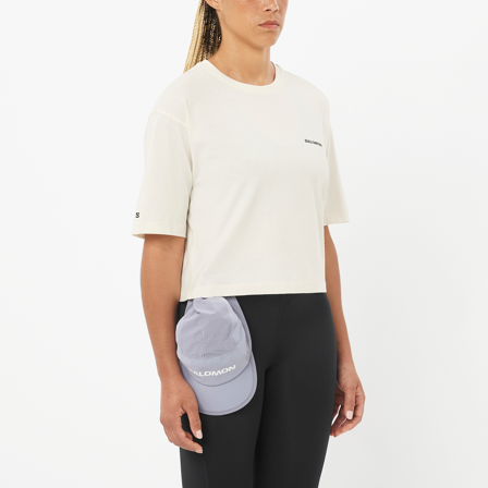 Salomon - Górne warstwy podstawowe Odzież Short Ss Tee Relaxed W - Whisper White