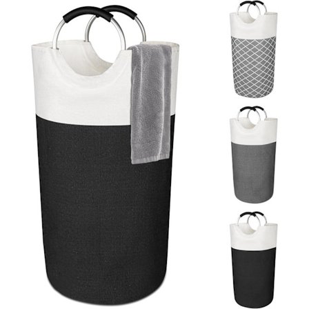 Stor Vattentät Hopfällbar Tvättkorg med Handtag, Tvättkorgar för Tvättstuga, Sovrum, Badrum