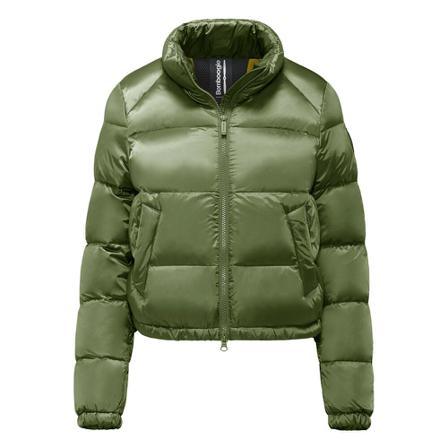 BomBoogie, Short Down Jacket in Bright Nylon - Koln Puffy Down Jacket Zielony, Kobieta, Rozmiar: S