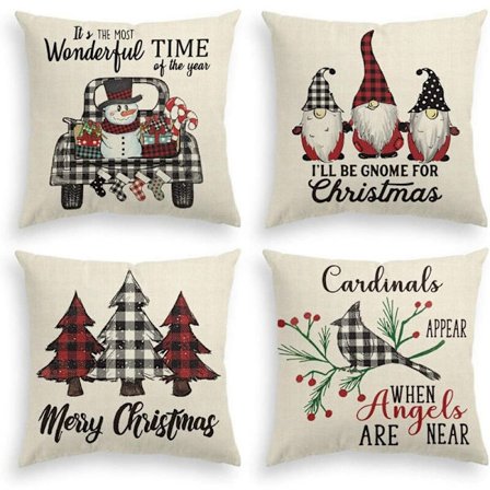 Jultomte Lastbil Snögubbe Julgran Kuddfodral, Julhelg Kuddfodral Dekoration