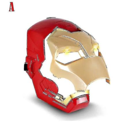 Marvel Avengers 4 Iron Man Captain America Maske Lys Lyd Åpen Maske For Barn Halloween(A)