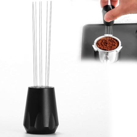Espressokaffeomrörare, espressokaffeomrörare nål, kafferörningsverktyg WDT-distributionsverktyg, handomrörningsverktyg, 1 black
