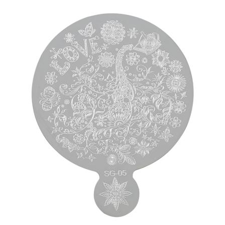 Neglekunst Stemplingsmønster Speilblomst Manikyrplater DIY Lakkeringstrykk Stempelmal SG-05
