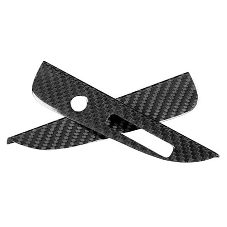2-pack Växelspaksknoppspanel Trim i Kolfiber för Vänsterstyrda Ford Mustang Alla Modeller 14-18