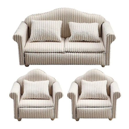 3 stk. Sofa Miniatur Sofa Model Dukkehus Møbler Sofa Miniatur Sofa Model Miniatur Sofapude