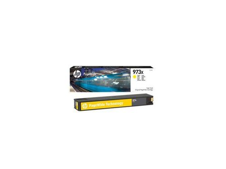HP 973X - Høy ytelse - gul - original - PageWide - blekkpatron - for PageWide Managed MFP P57750, P55250; PageWide Pro 452, 477