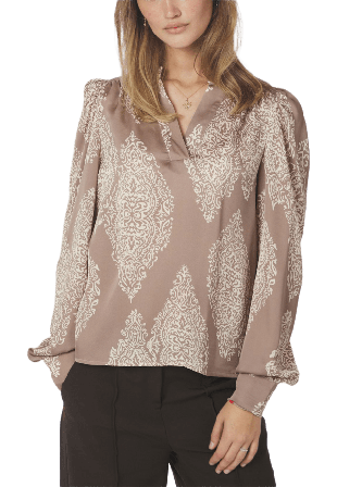 Neo Noir Rosslyn Paisley Drop Blouse Blusar Dam Beige 44