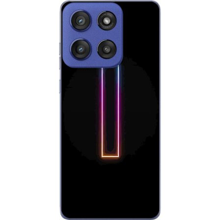 Kompatibelt Mobildeksel til Motorola Edge 60 Stylus Minimalistisk neonbokstav I i regnbuefarger mot mørk bakgrunn