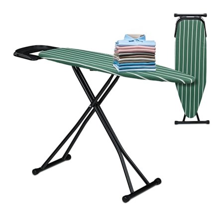 Korkeussäädettävä silityslauta silitysraudan telineellä, 121 x 39 cm