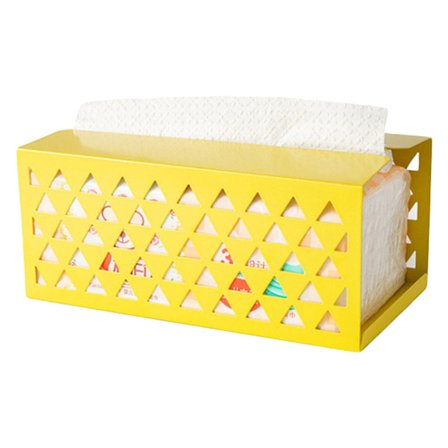 Serviettholder, høykvalitets jernserviettoppbevaringsboks, minimalistisk nordisk stil, glatte avrundede hjørner, bred åpning, slitesterk og praktisk