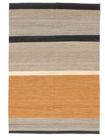 Tapis Kilim Moderne 159X228 Orange/Noir (Laine, Afghanistan)