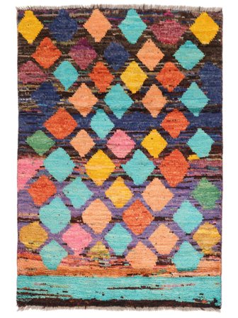 Ruční Vázání Moroccan Berber - Afghanistan 78X116 Vlněný Koberec Černá/Modrozelená Malý