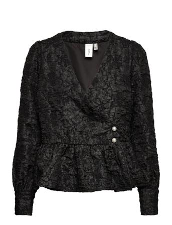 Yasjuel Ls Wrap Top - Show Black YAS