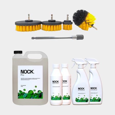 Kit di manutenzione per barche medio per autunno & primavera NOCK, barche 35 - 50 piedi (mare), con detergente antistatico, 5 litri + pulizia della 